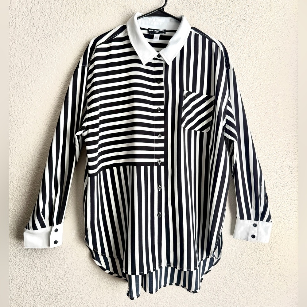 Karl Lagerfeld Striped Button Up
